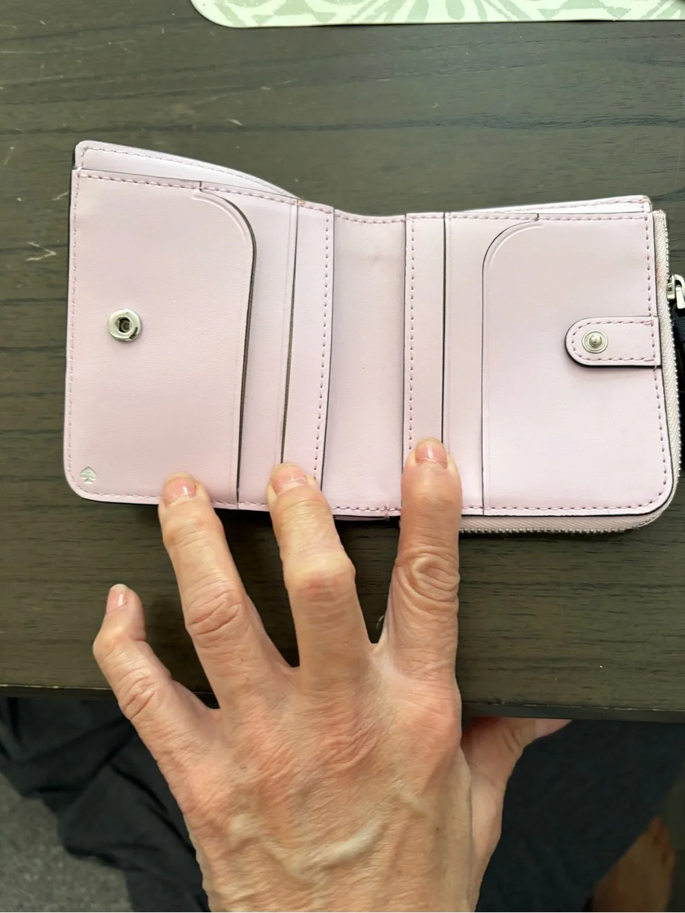 kate spade Pink Floral Zip-Around Compact Wallet - Picture 7 of 8